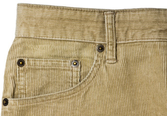 Corduroy trousers with front pocket in jeans style