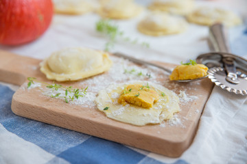 Zubereitung Kürbis Ravioli