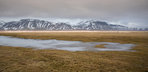 Winter dramatic  landscape in Iceland