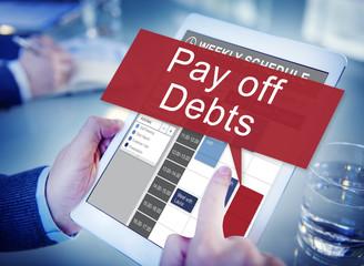 Pay Off Debts Loan Money Bankruptcy Bill Credit Concept