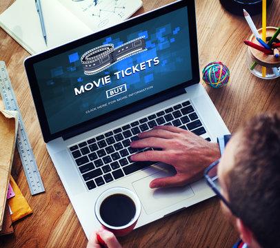 Movie Tickets Buying Entertainment Concept