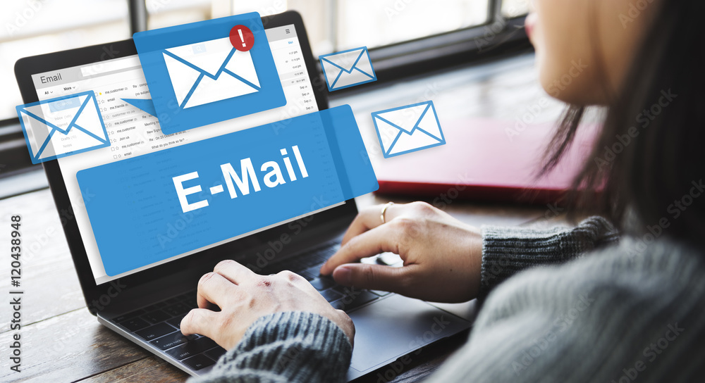 Wall mural email inbox electronic communication graphics concept