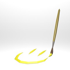 smile by brush on white background