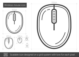 Wireless mouse line icon.