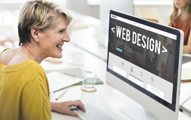 Fototapeta na wymiar Web Design Internet Website Responsive Software Concept