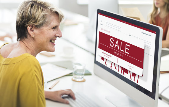 Sale Voucher Online Shopping Concept