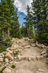 Fototapeta na wymiar Nice Hiking Trail in the Uinta Mountains in Utah