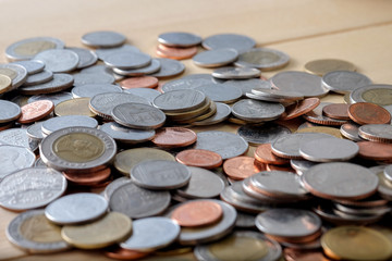 business finance. save money for investment concept coins