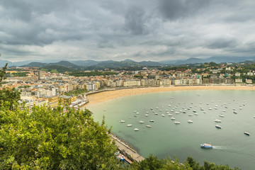  San Sebastian skyline, high angle view. Spain