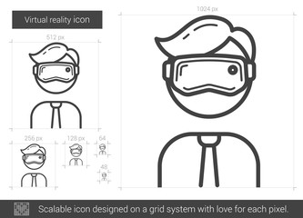 Obraz premium Virtual reality line icon.