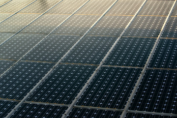 Sunlight on solar panels