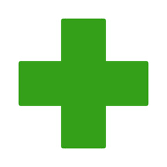 European green cross pharmacy store sign flat icon for apps and websites