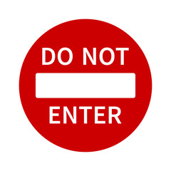 No entry or do not enter restricted area sign with text / icon for apps and websites