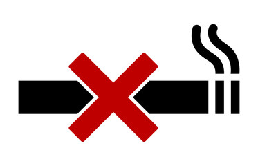 Modern no smoking sign / symbol flat icon for websites and print