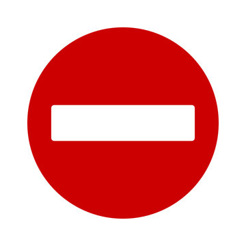 No entry or do not enter restricted area sign / icon for apps and websites