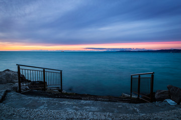 Fototapeta na wymiar Evening in the gulf of Trieste