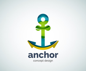 Vector ship anchor logo template