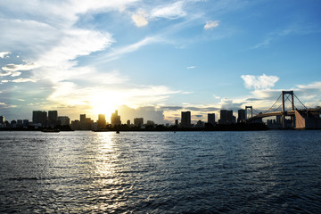 Fototapeta premium Sunset at odaiba View