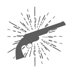 Revolver Gun isolated on white background. Vector