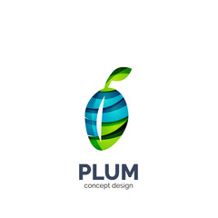 Vector creative abstract plum fruit logo