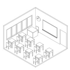 Classroom isometric vector icon