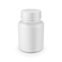 White plastic bottle for pills.