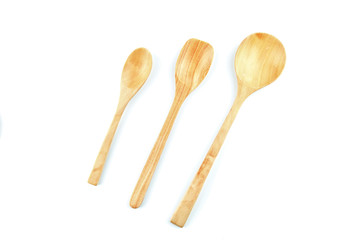 wooden spoon isolated on white background