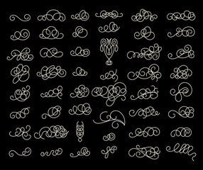 Wicker lines and old decor elements in vector.