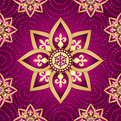 Floral dark purple seamless pattern