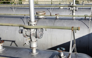 valves on the very long pressure vessel of a plant  of natural g