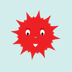 Illustration of  sun on a blue background