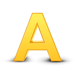 3d yellow letter A