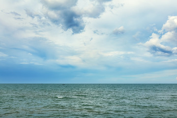 cloudy sky and surface of sea in the cloudy day