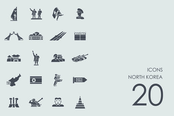 Set of North Korea icons