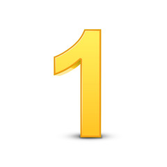 3d shiny yellow number 1