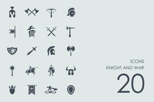 Set of knight and war icons
