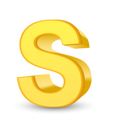 3d yellow letter S