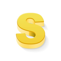 3d yellow letter S