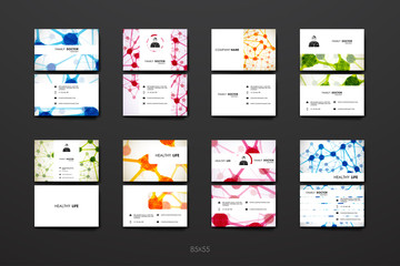 Set of brochure, poster design templates in healthcare style