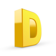 3d yellow letter D