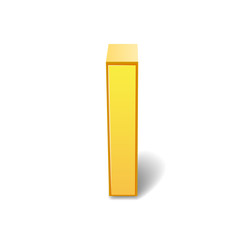 3d yellow letter I