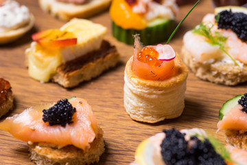 Exquisite selection of luxury appetizer