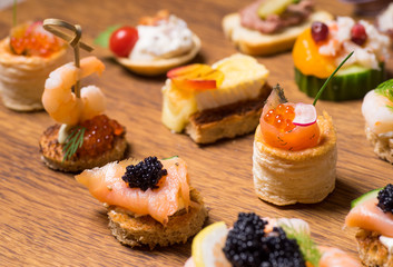 Exquisite selection of luxury appetizer