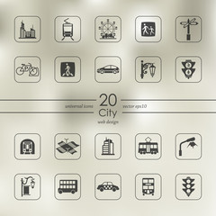 Set of city icons