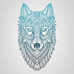 Abstract wolf hand draw © mrvayn