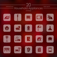 Set of household appliances icons