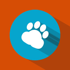 dog paw. Icon. Round. Adoption. Animals. For your design