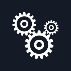 Gears Isolated on Black Background, Teamwork, Joint Effort, Team Effort, Vector Illustration