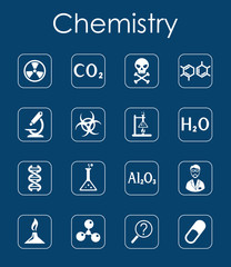 Set of chemistry simple icons
