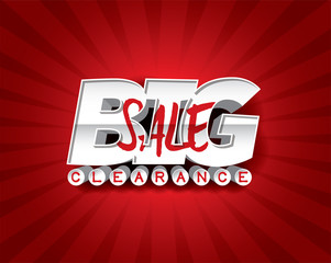 Big Sale concept vector banner. sale layout design. Vector illustration